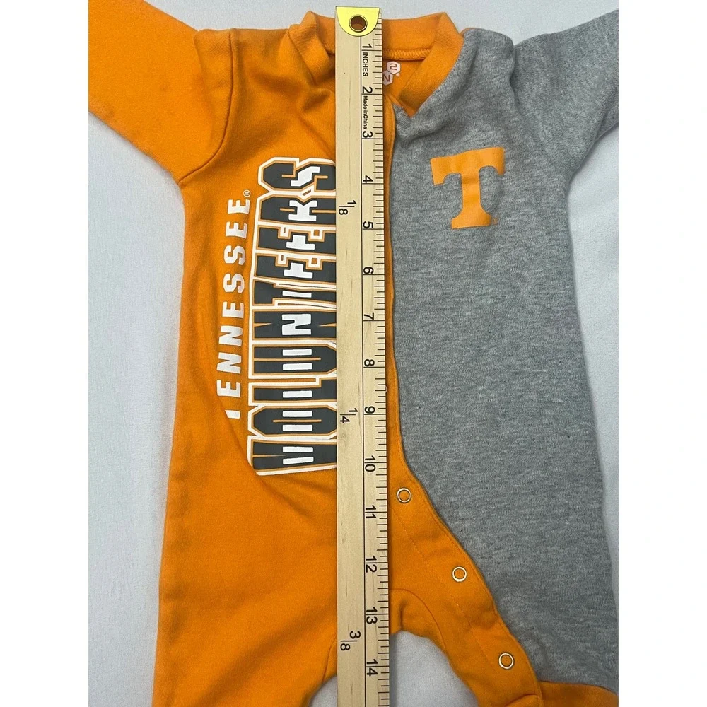 Gen2 Tennessee Volunteers Baby Romper 0-3M Orange Gray Snap Front Long Sleeve